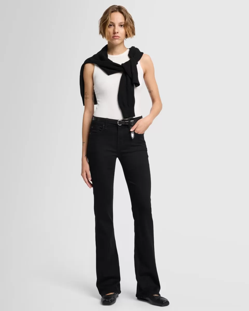 Women 7 For All Mankind B(air) Kimmie Bootcut in Rinsed Black