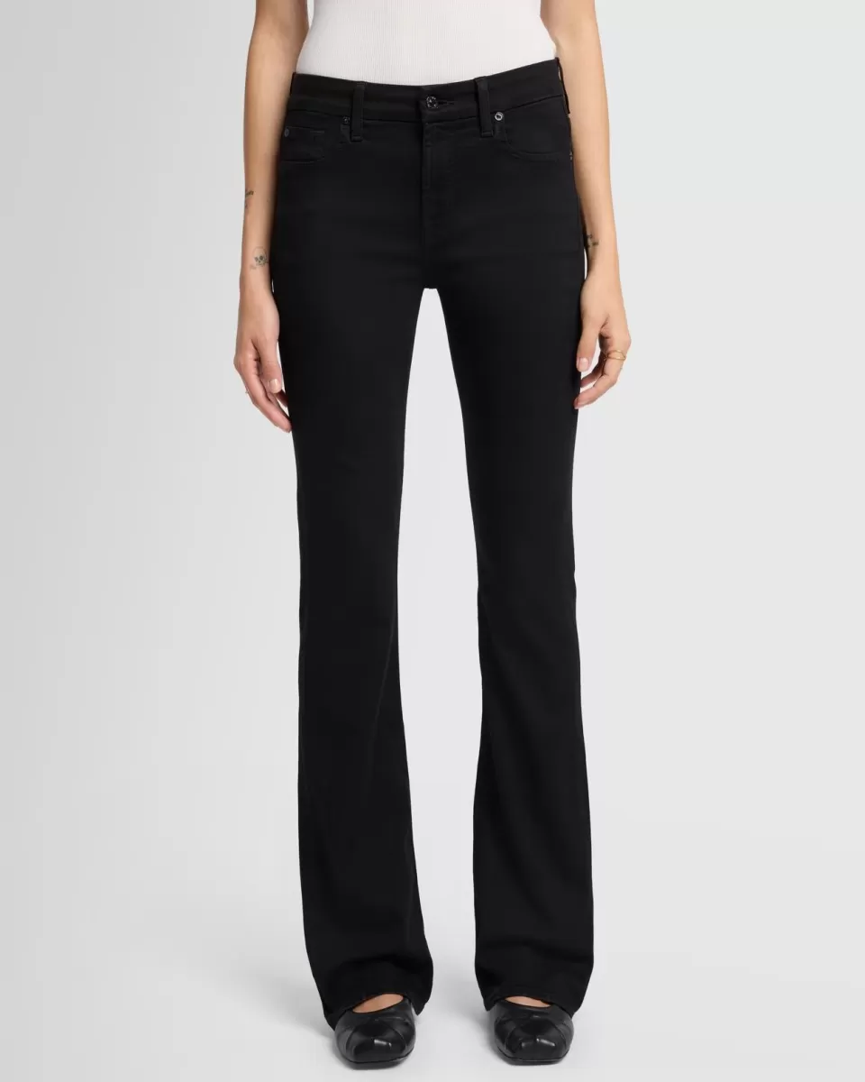 Women 7 For All Mankind B(air) Kimmie Bootcut in Rinsed Black