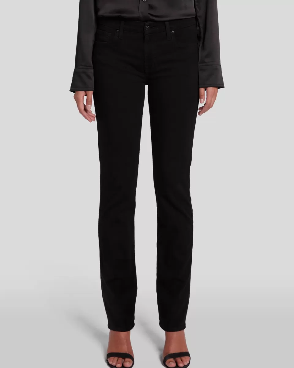 Women 7 For All Mankind B(air) Kimmie Straight in Rinsed Black