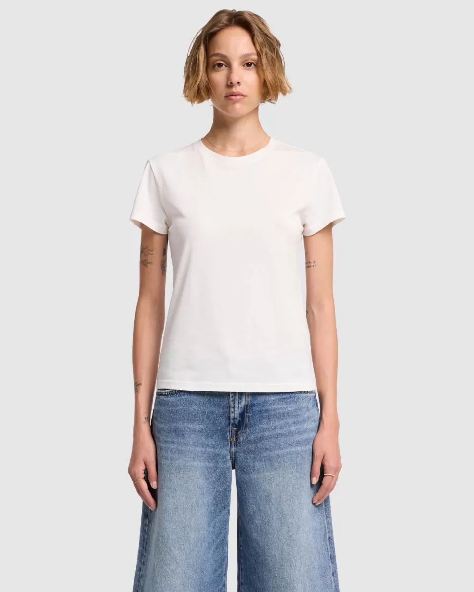 Women 7 For All Mankind Basic Tee in White