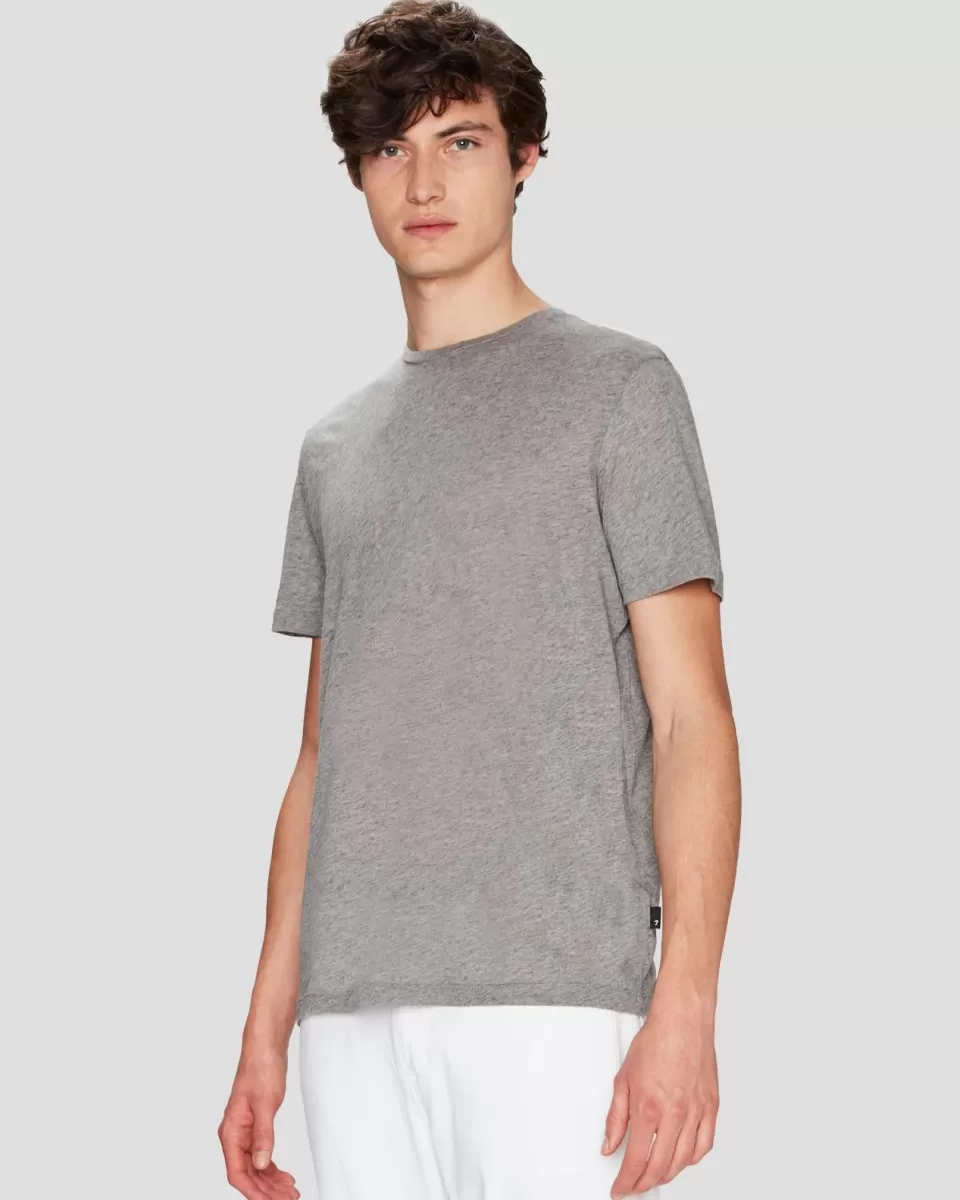 7 For All Mankind Cashmere Blend Tee in Heather Grey