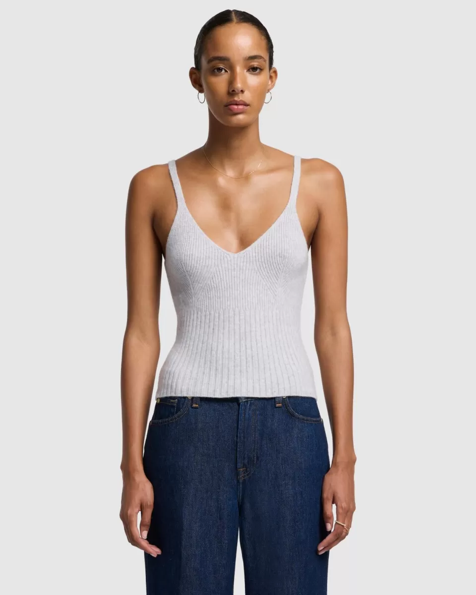 Women 7 For All Mankind Cashmere Cami in White Sand