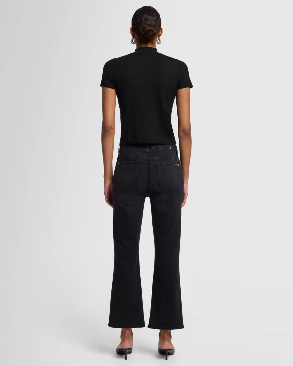 Women 7 For All Mankind Cashmere Mock Neck Short Sleeve Sweater in Porcini
