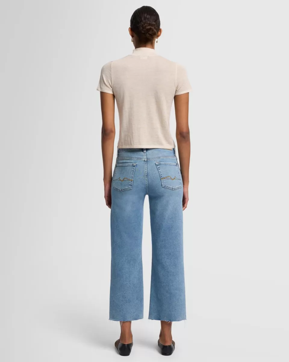 Women 7 For All Mankind Cashmere Mock Neck Short Sleeve Sweater in Porcini