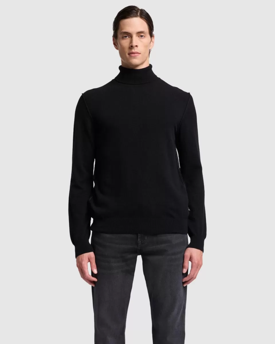 7 For All Mankind Cashmere Turtleneck in Black