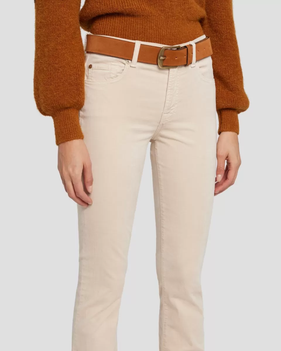 Women 7 For All Mankind Classic Suede Belt in Cognac