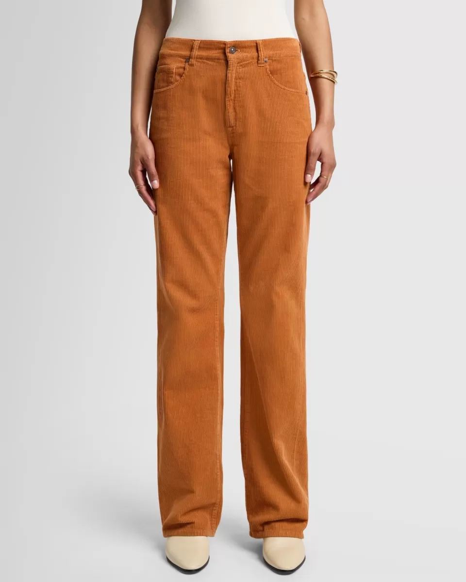 Women 7 For All Mankind Corduroy Tess Trouser in Honey Mustard