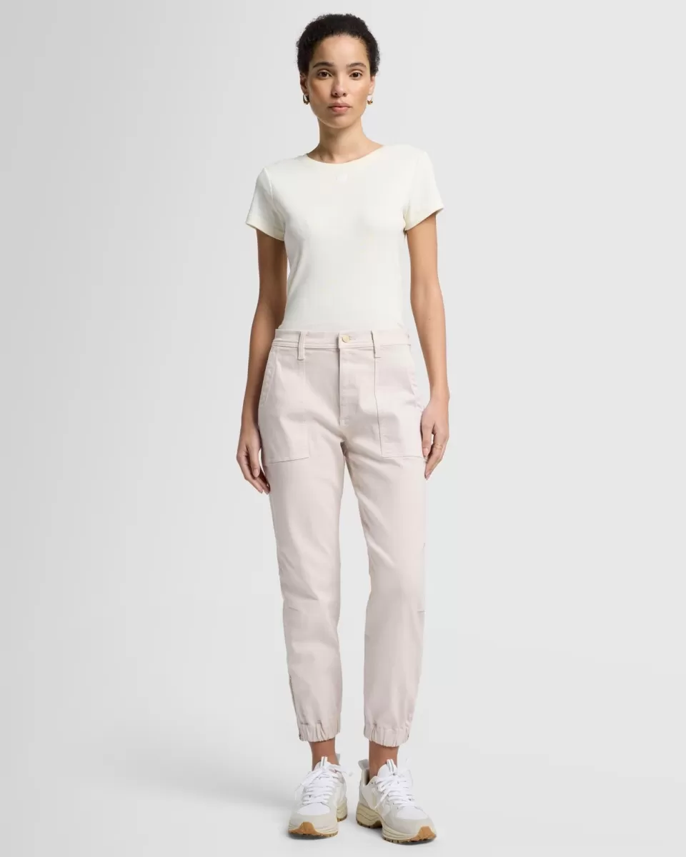 Women 7 For All Mankind Darted Boyfriend Jogger in Coated Vintage White