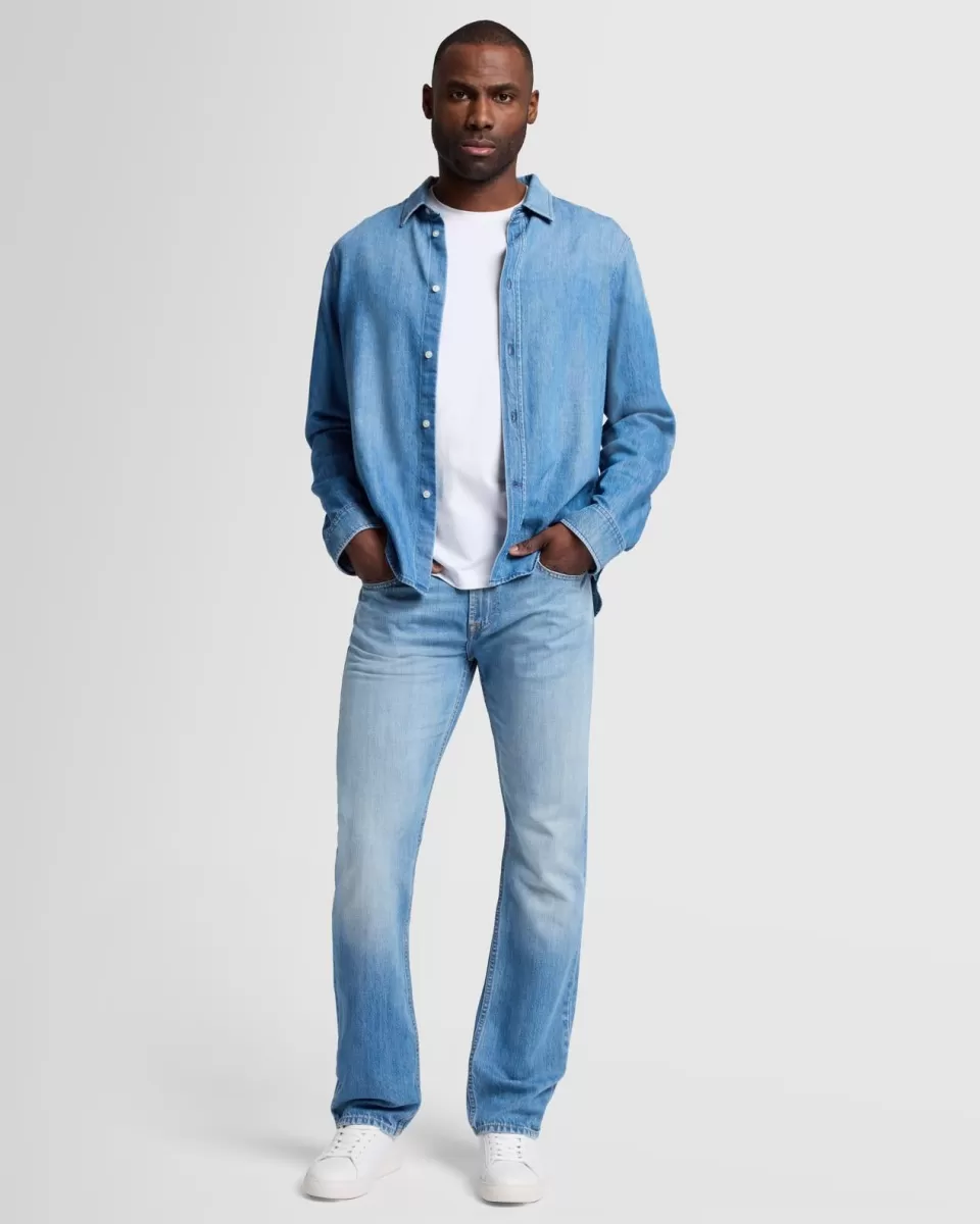 7 For All Mankind Denim Button Up Shirt in Harmattan