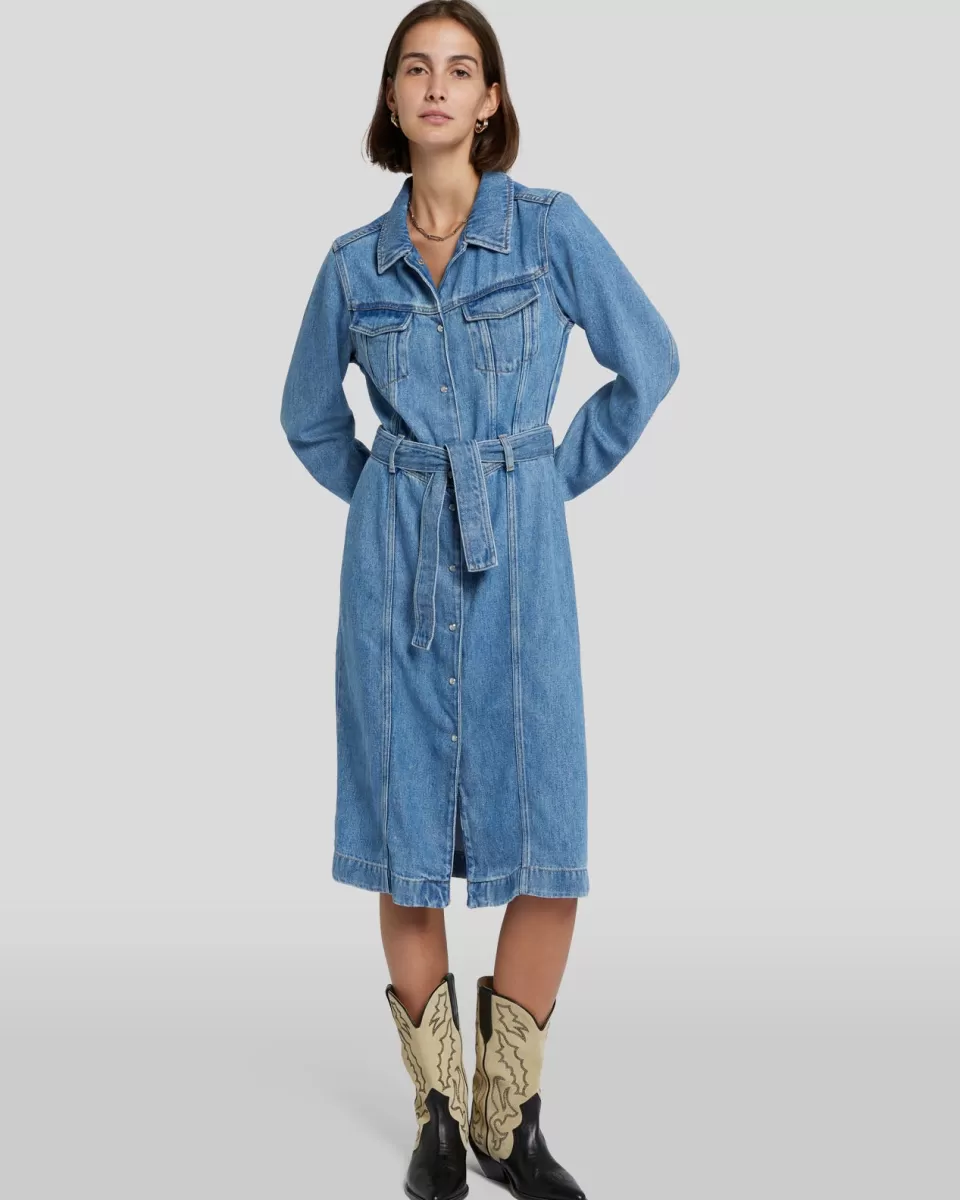 Women 7 For All Mankind Denim Lustre Dress in