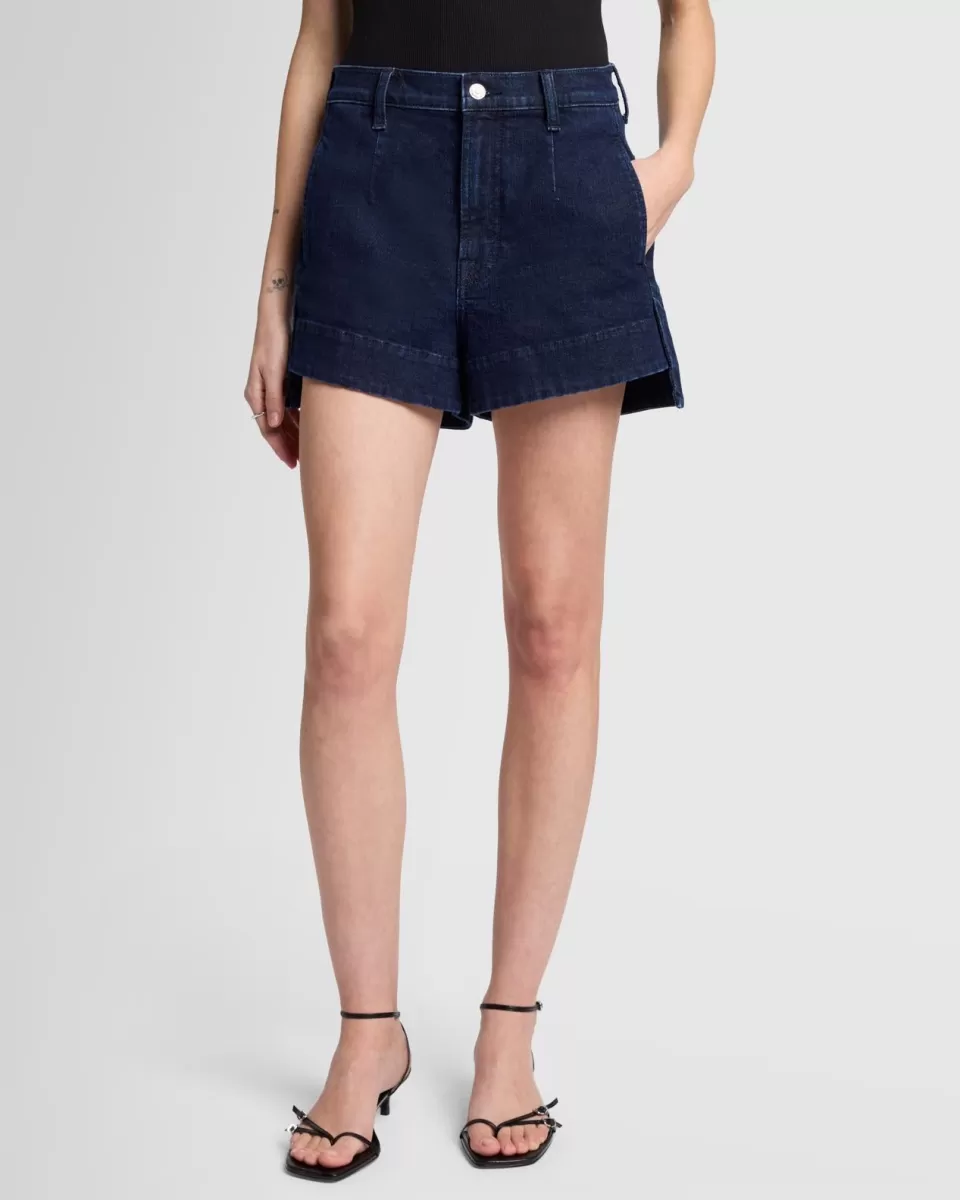 Women 7 For All Mankind Denim Tailored Short in Rinse