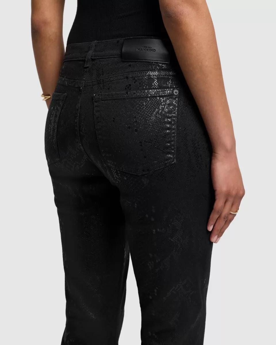 Women 7 For All Mankind High Waist Ali in Black Cobra