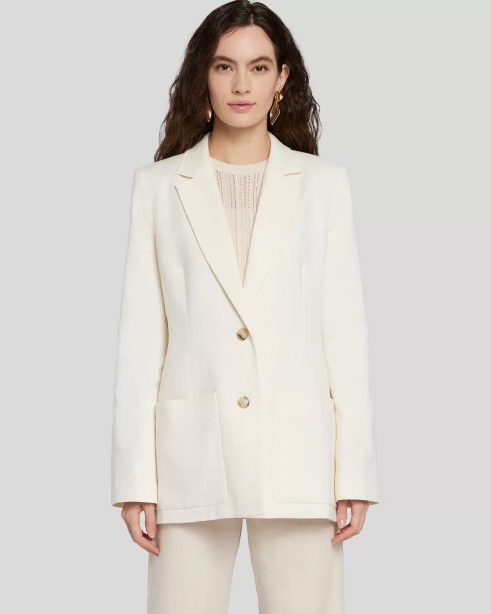 Women 7 For All Mankind Linen-Blend Blazer in