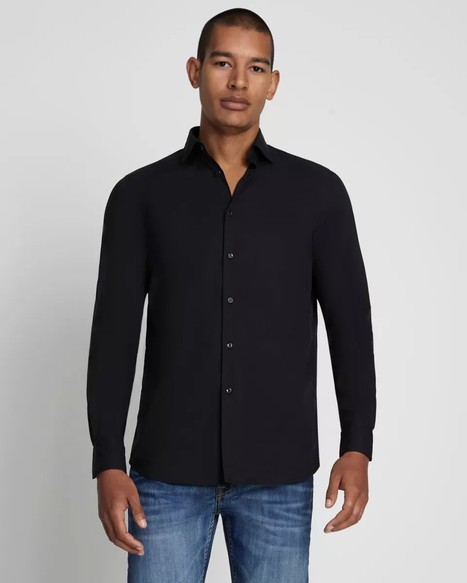 7 For All Mankind Long Sleeve Poplin Shirt in