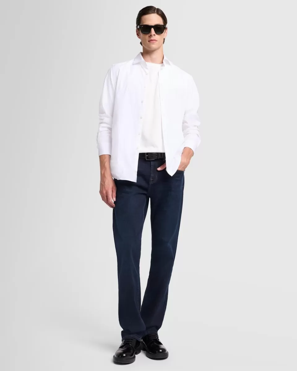 7 For All Mankind Long Sleeve Poplin Shirt in White