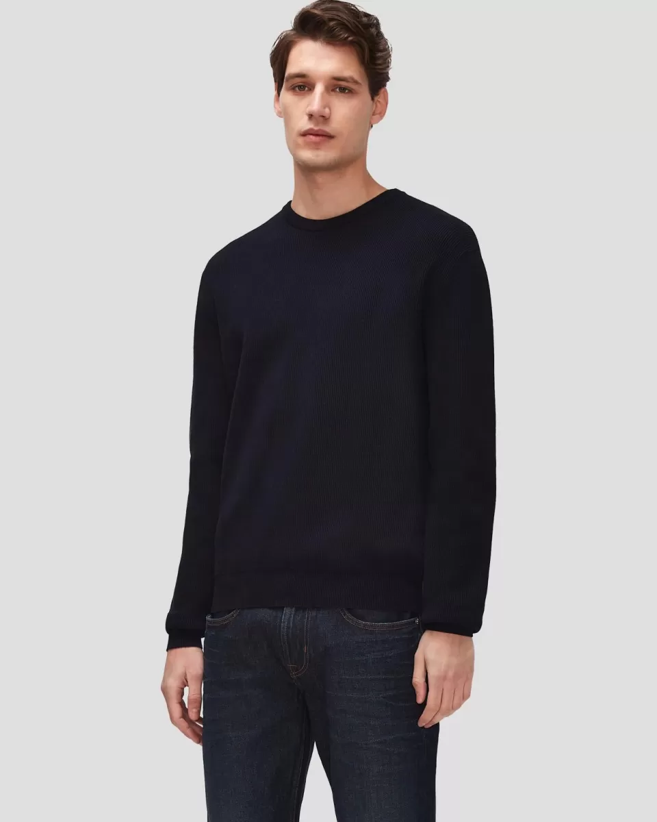 7 For All Mankind Luxe Performance Plus Sweater in Navy