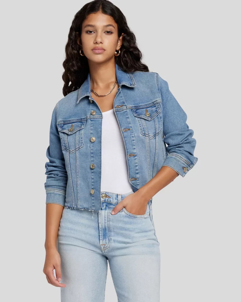 Women 7 For All Mankind Luxe Vintage Classic Trucker in Love Soul