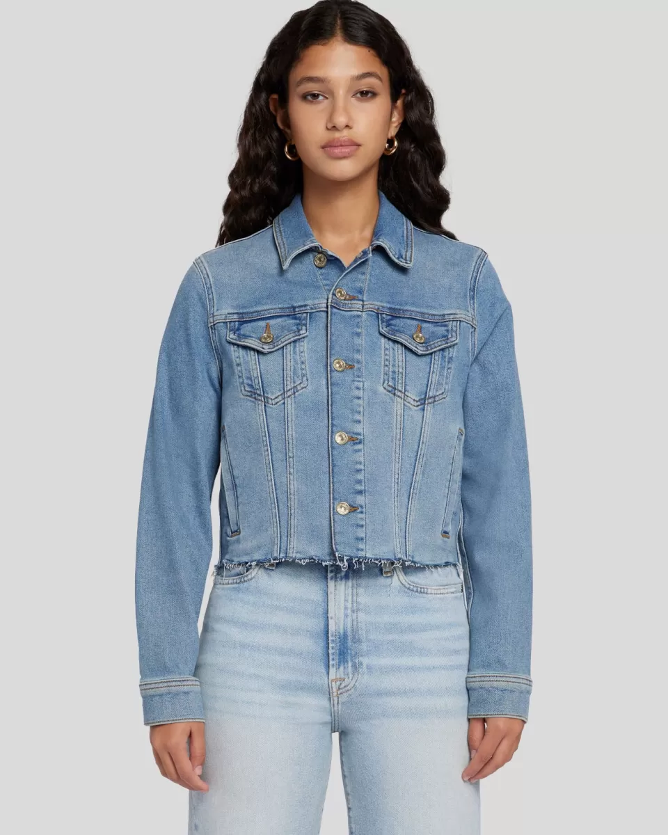 Women 7 For All Mankind Luxe Vintage Classic Trucker in Love Soul