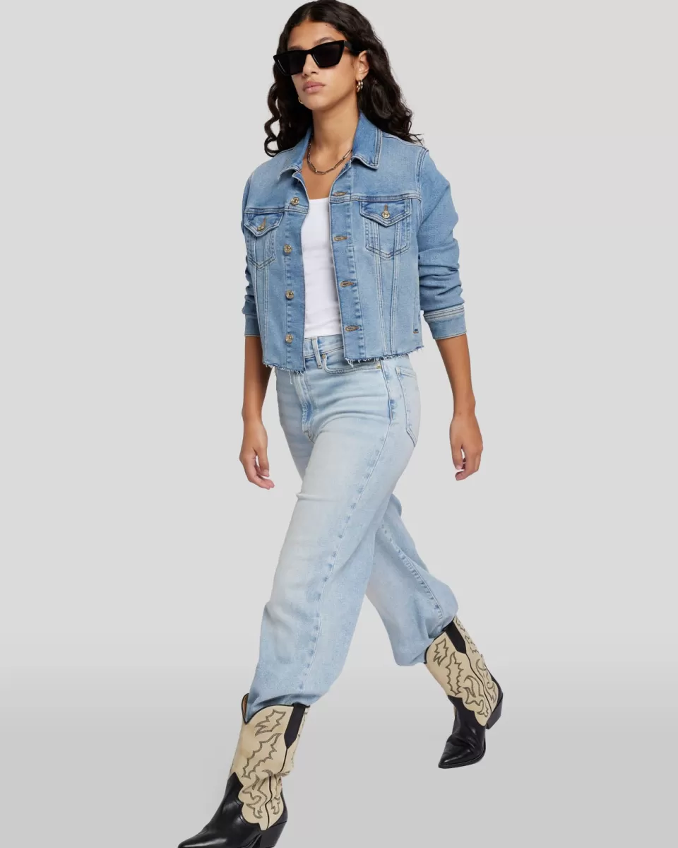 Women 7 For All Mankind Luxe Vintage Classic Trucker in Love Soul