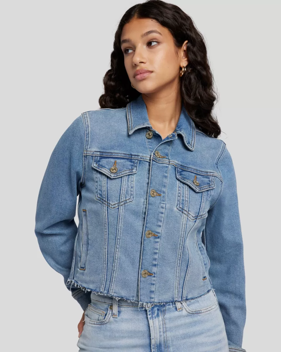 Women 7 For All Mankind Luxe Vintage Classic Trucker in Love Soul