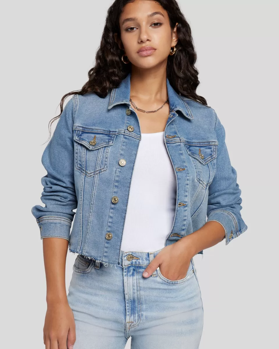 Women 7 For All Mankind Luxe Vintage Classic Trucker in Love Soul