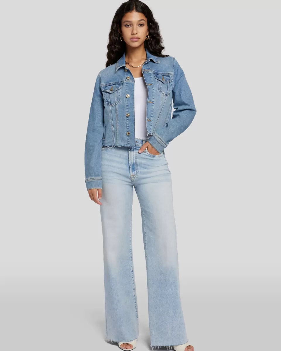 Women 7 For All Mankind Luxe Vintage Classic Trucker in Love Soul