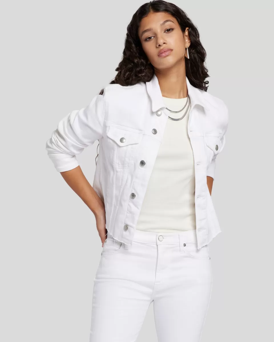 Women 7 For All Mankind Luxe Vintage Classic Trucker With Cut Hem In