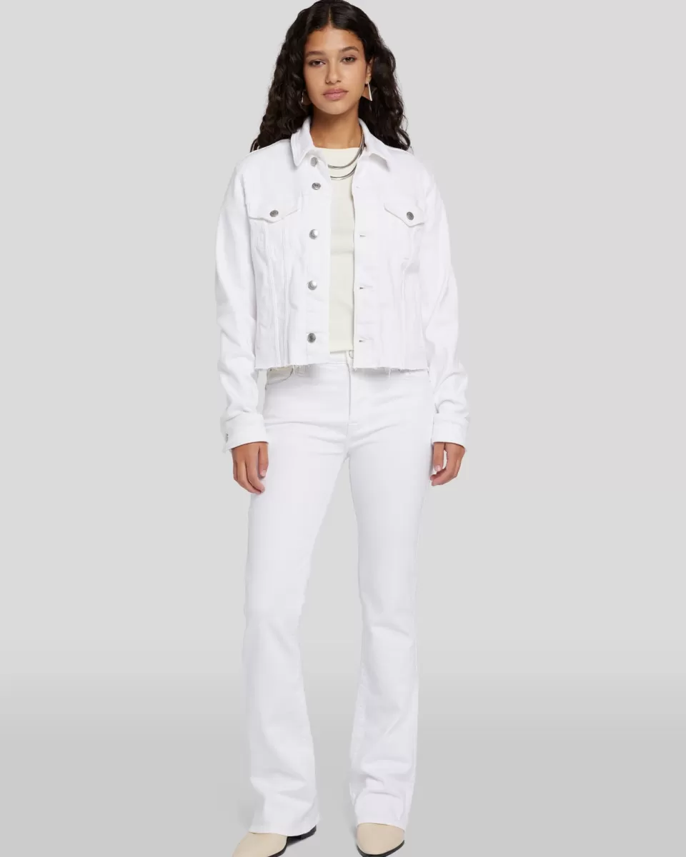 Women 7 For All Mankind Luxe Vintage Classic Trucker With Cut Hem In