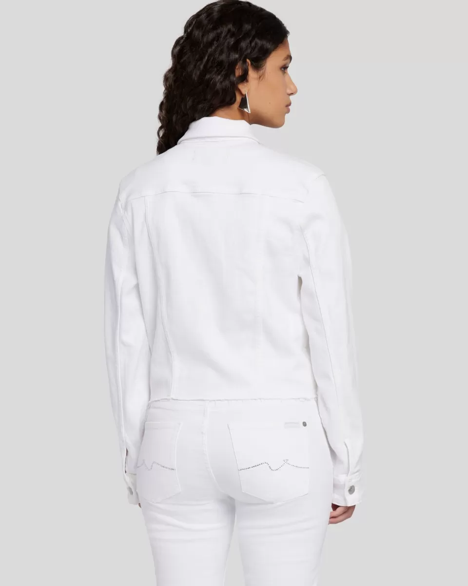 Women 7 For All Mankind Luxe Vintage Classic Trucker With Cut Hem In