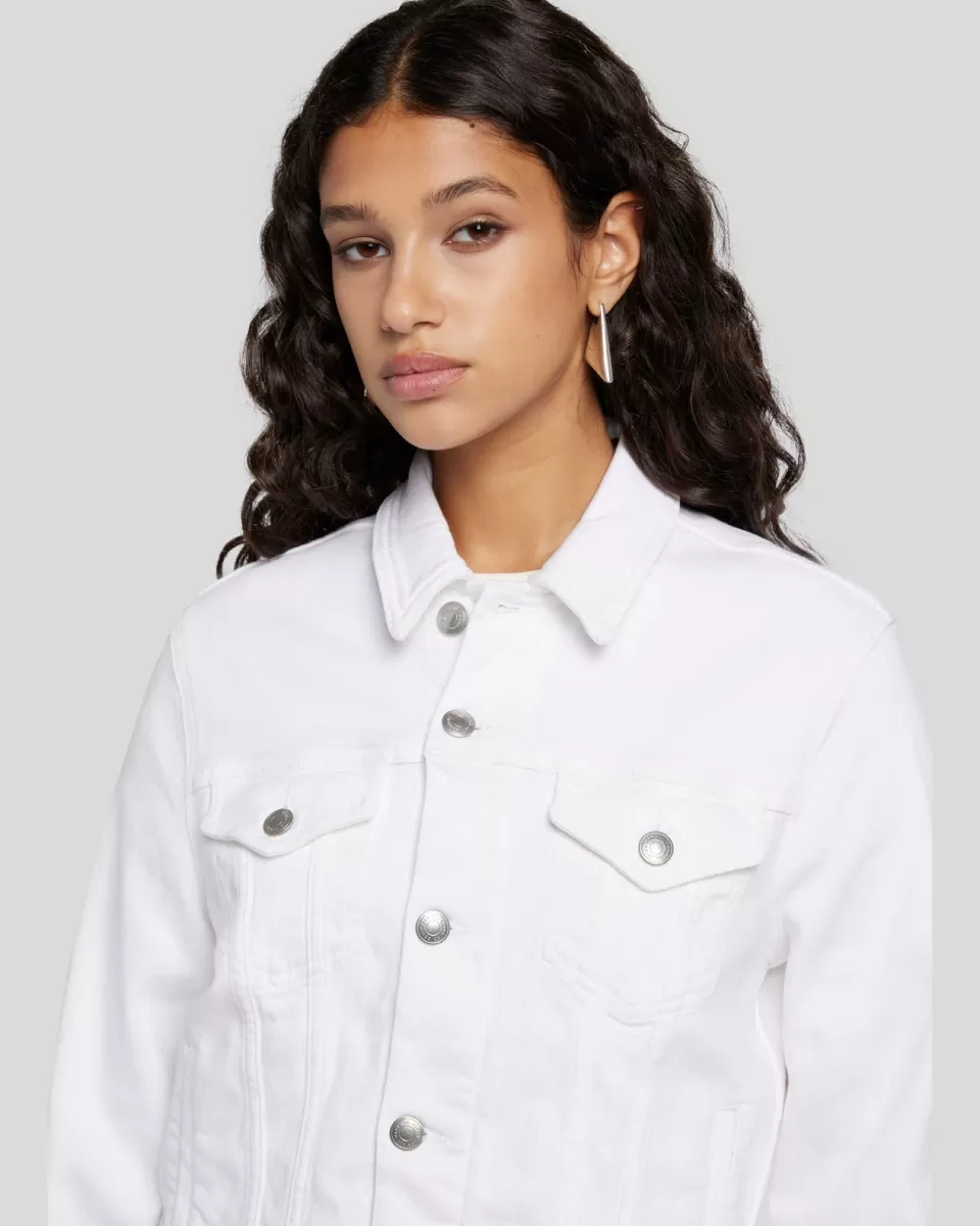 Women 7 For All Mankind Luxe Vintage Classic Trucker With Cut Hem In