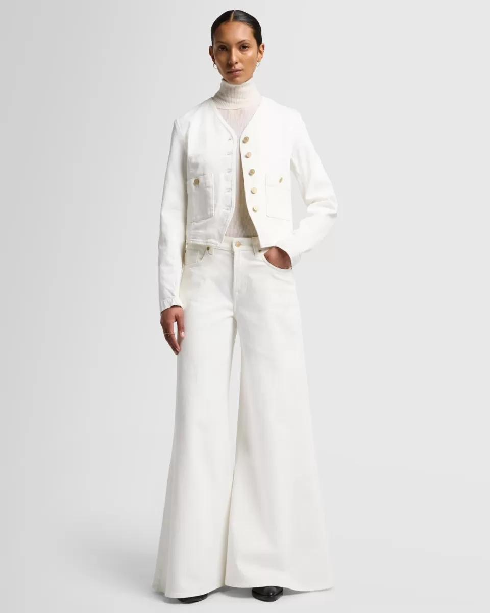 Women 7 For All Mankind MANKIND Collarless Jacket in Vintage White