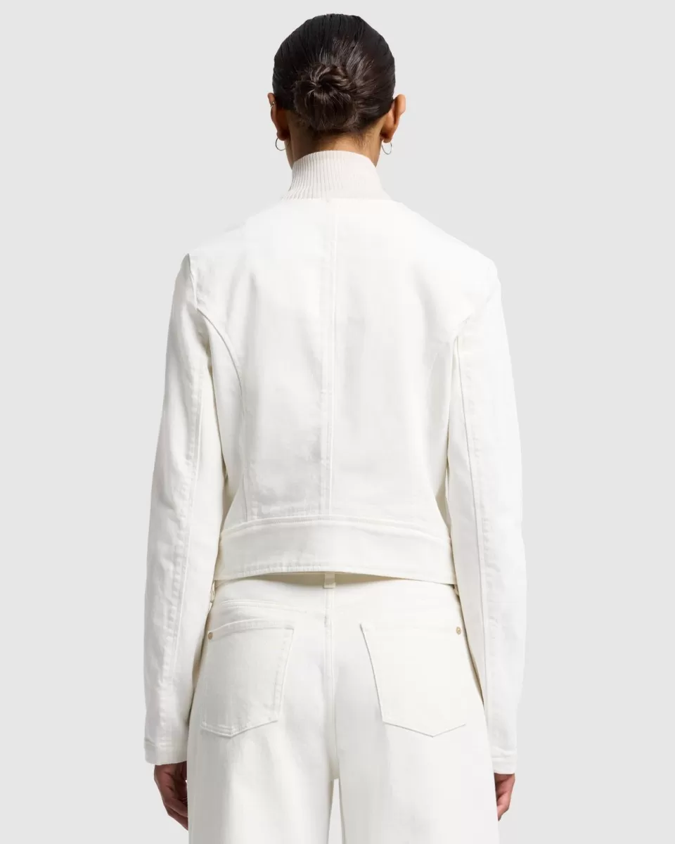 Women 7 For All Mankind MANKIND Collarless Jacket in Vintage White