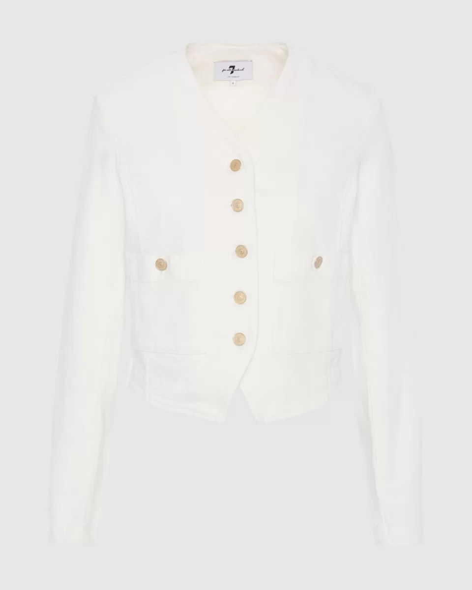 Women 7 For All Mankind MANKIND Collarless Jacket in Vintage White