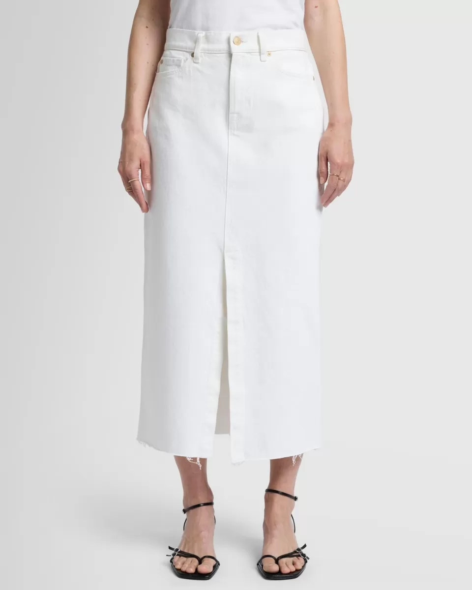Women 7 For All Mankind MANKIND Kellie Skirt in Vintage White