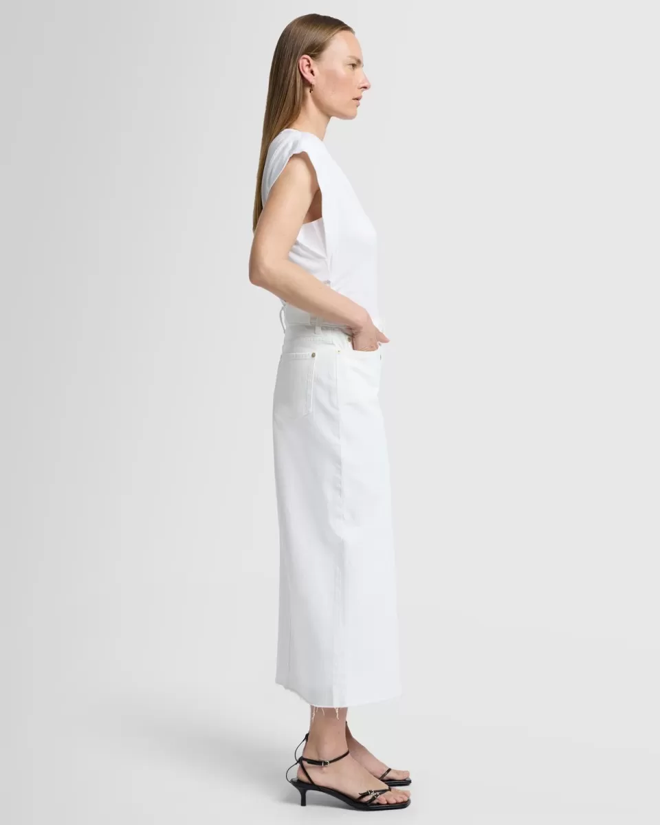 Women 7 For All Mankind MANKIND Kellie Skirt in Vintage White