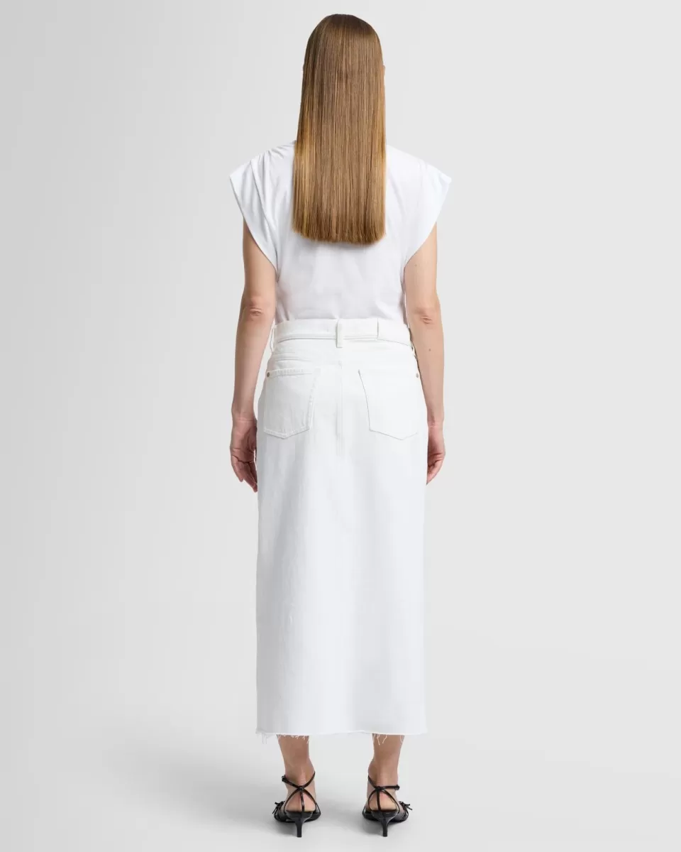 Women 7 For All Mankind MANKIND Kellie Skirt in Vintage White