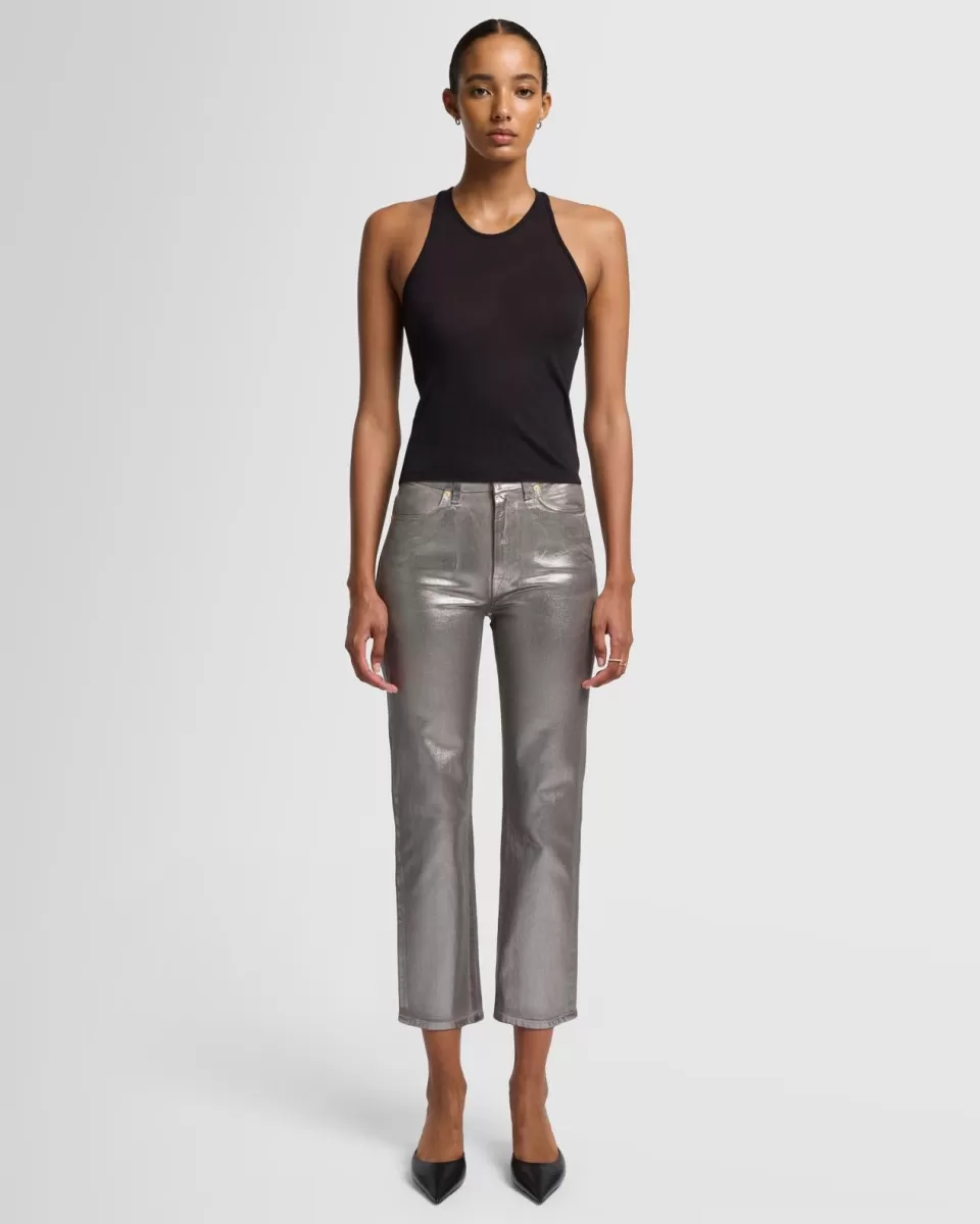 Women 7 For All Mankind MANKIND Logan Stovepipe in Coated Champagne