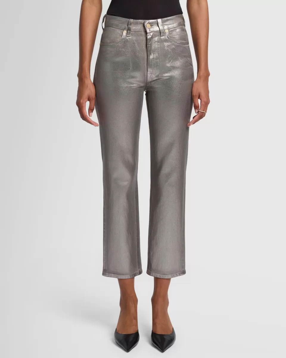 Women 7 For All Mankind MANKIND Logan Stovepipe in Coated Champagne