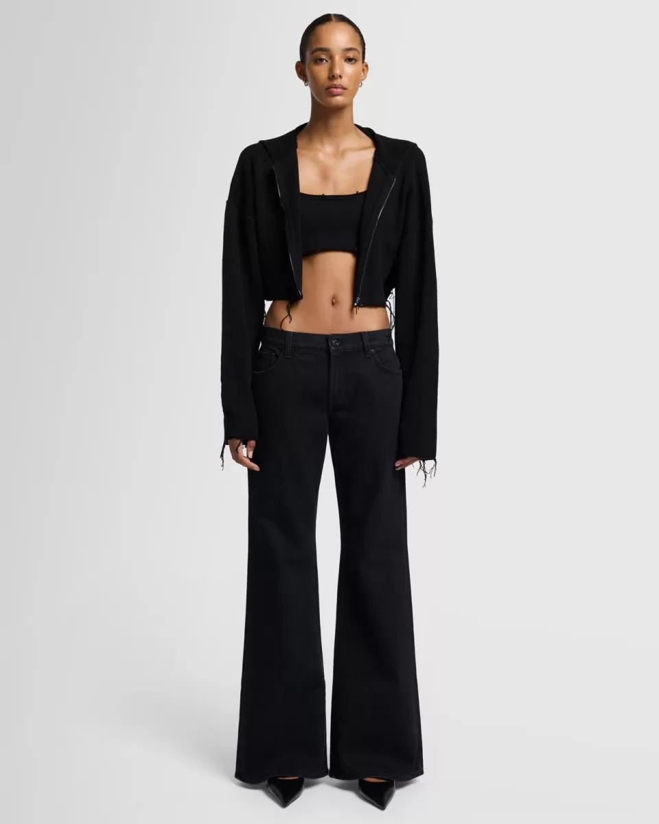 Women 7 For All Mankind MANKIND Spencer Flare in Rinsed Black