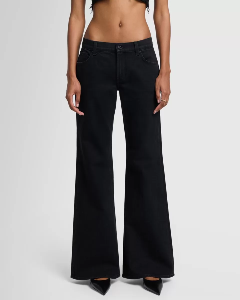 Women 7 For All Mankind MANKIND Spencer Flare in Rinsed Black