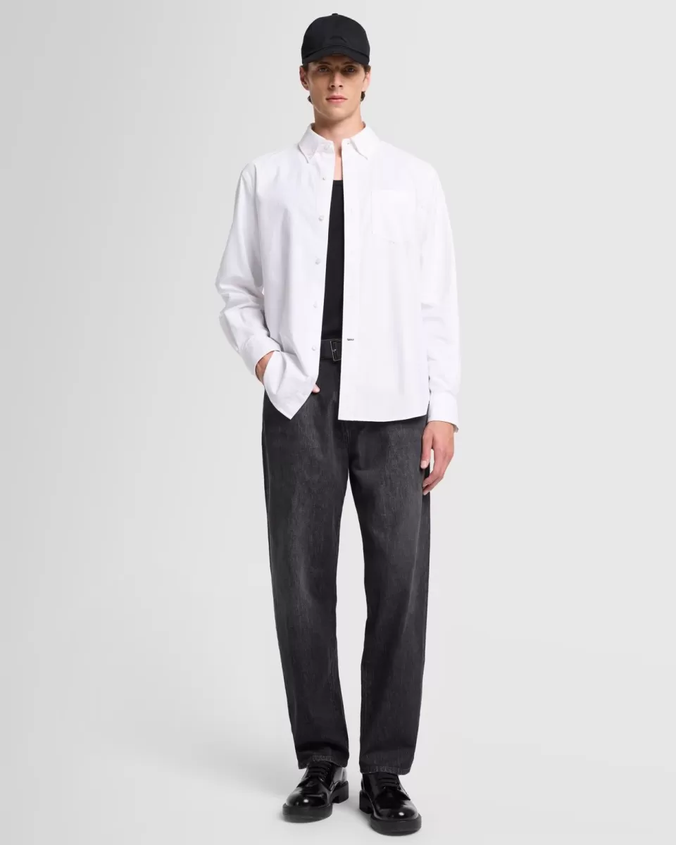 7 For All Mankind Oxford Button Down Shirt in White