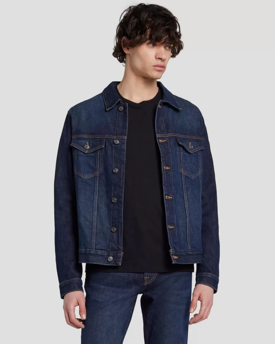 7 For All Mankind Perfect Trucker Jacket in Bonus Point