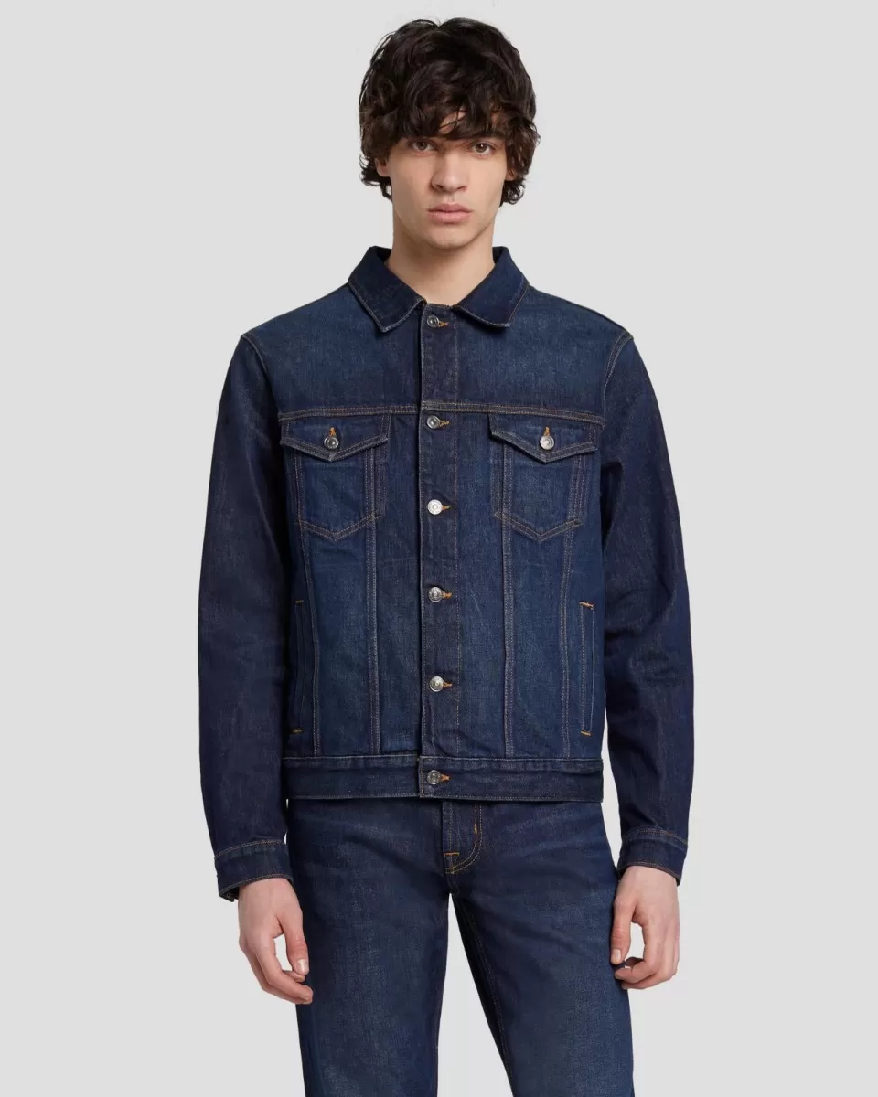 7 For All Mankind Perfect Trucker Jacket in Bonus Point