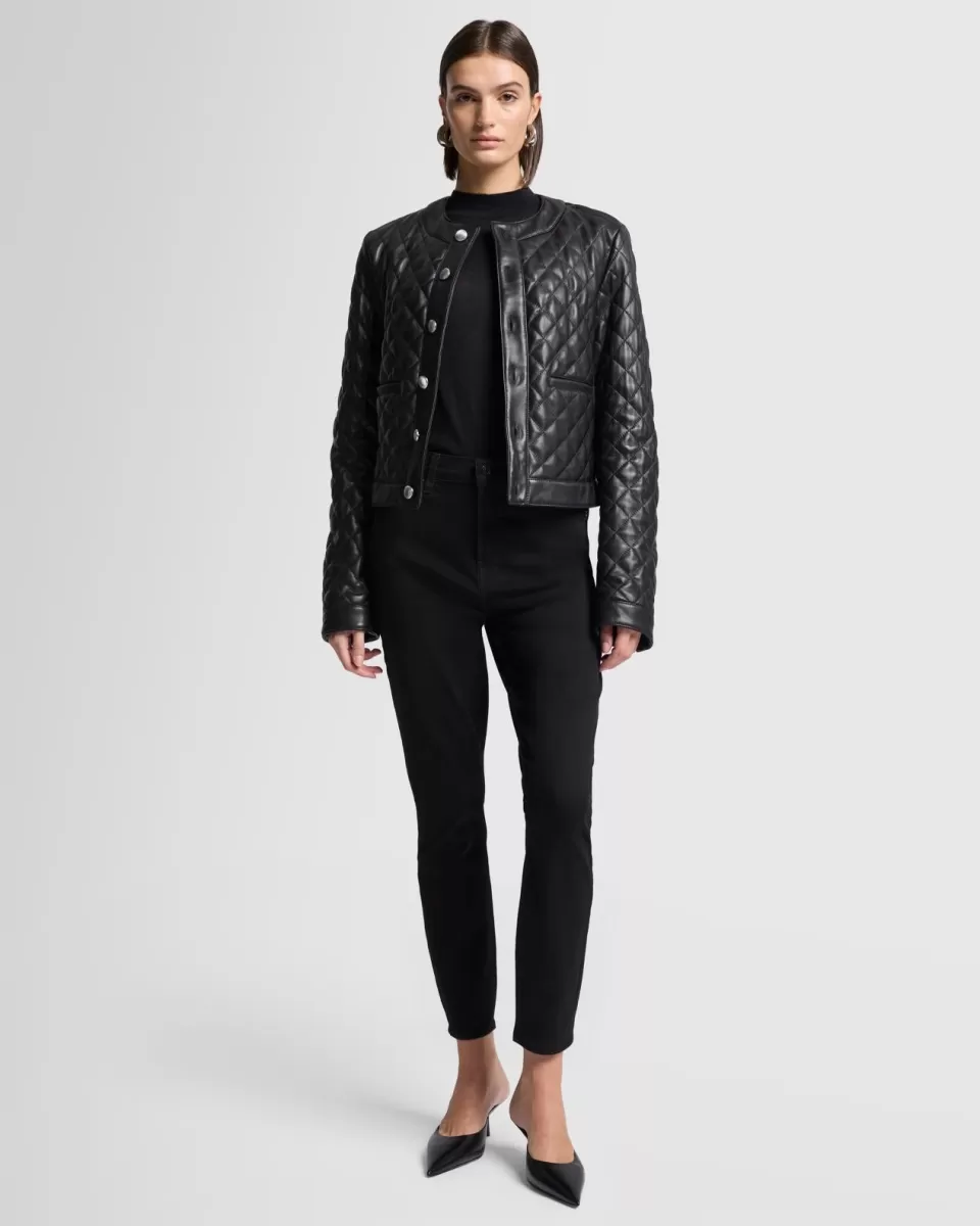 Women 7 For All Mankind Quilted Leather Jacket in