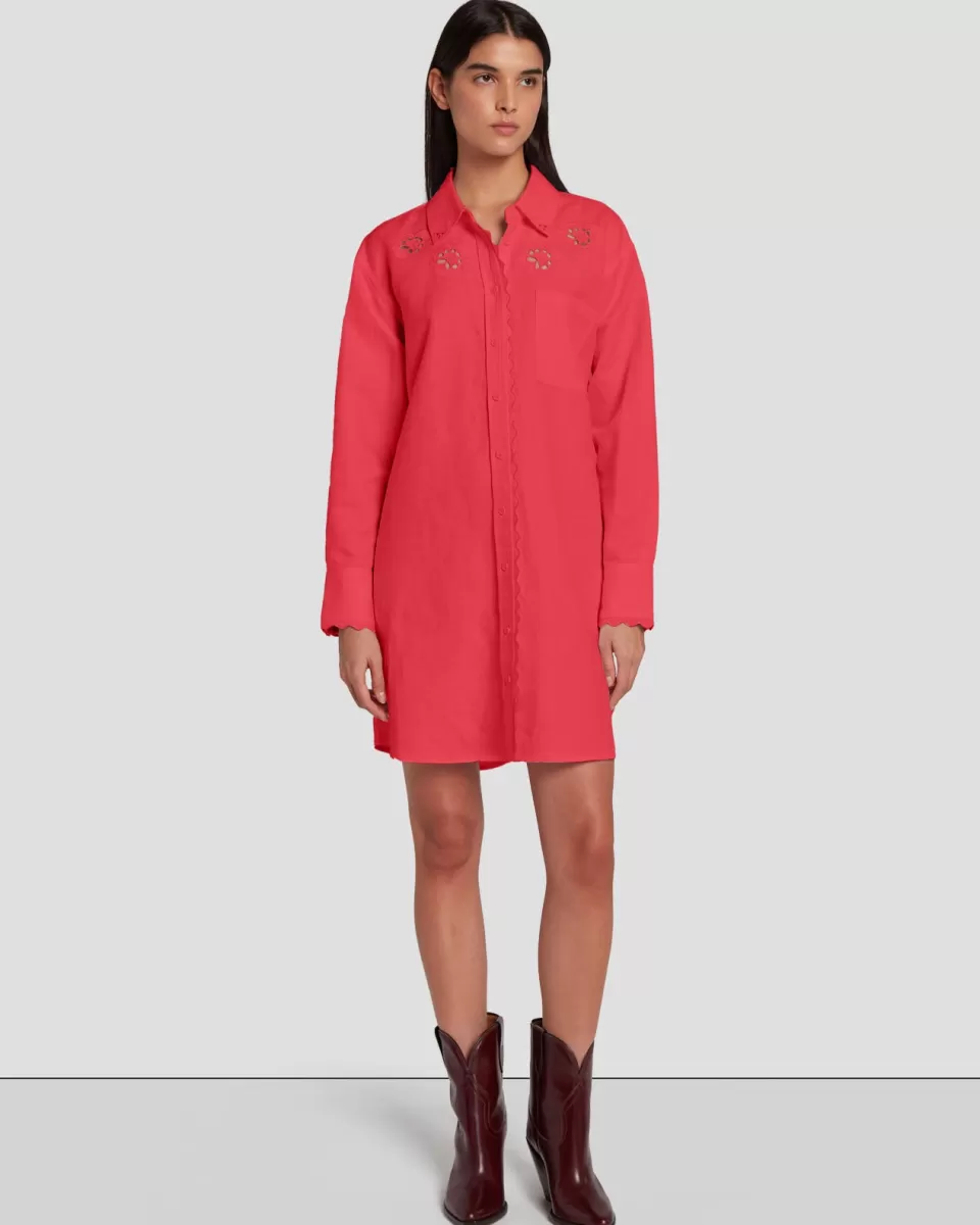 Women 7 For All Mankind Scalloped Shirt Dress in