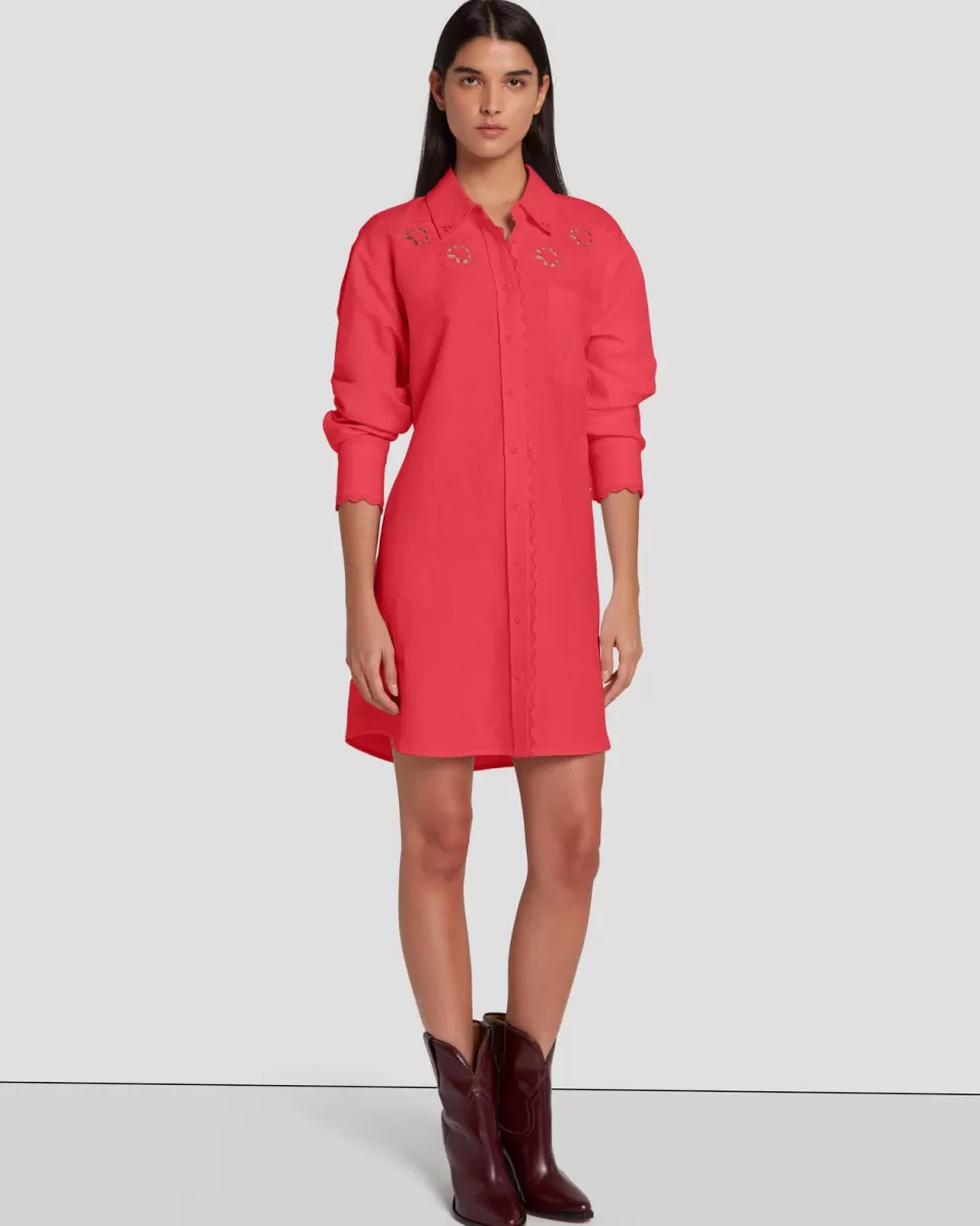 Women 7 For All Mankind Scalloped Shirt Dress in