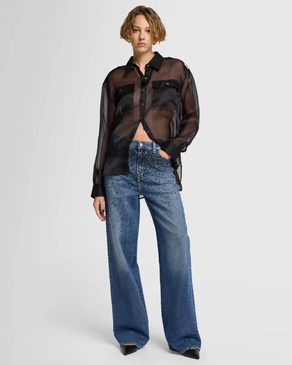 Women 7 For All Mankind Scout Embellished Oversized Straight in