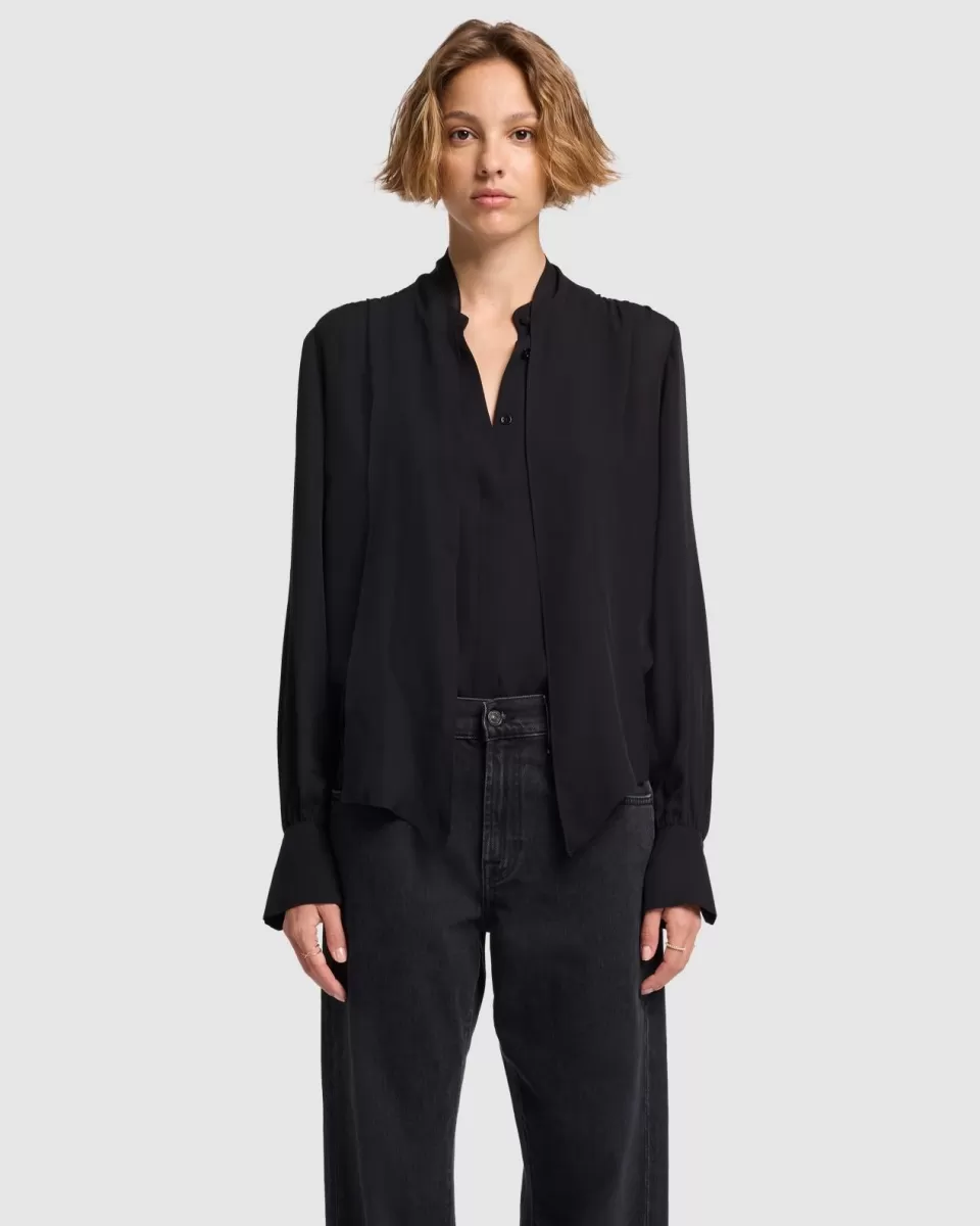 Women 7 For All Mankind Silk Bow Shirt in