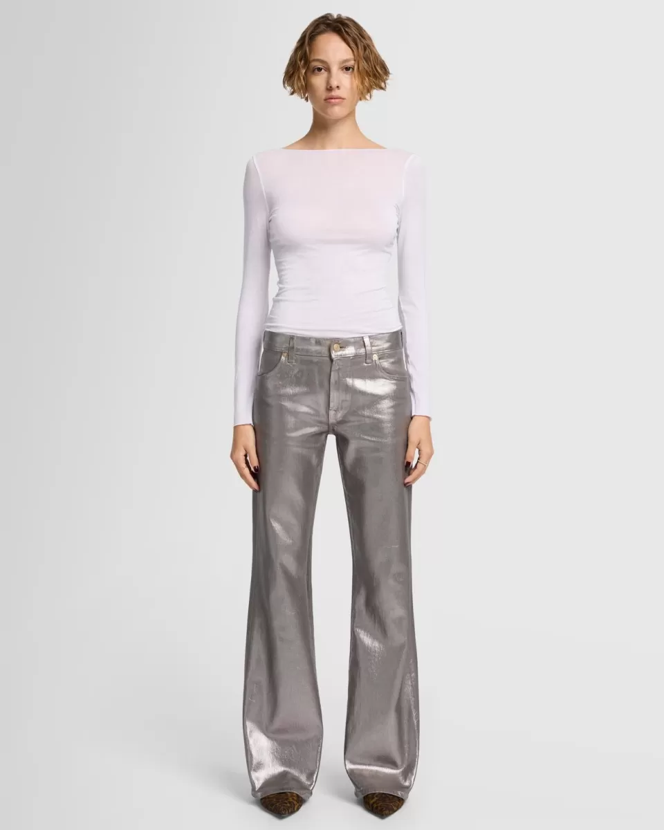 Women 7 For All Mankind Spencer in Coated Champagne