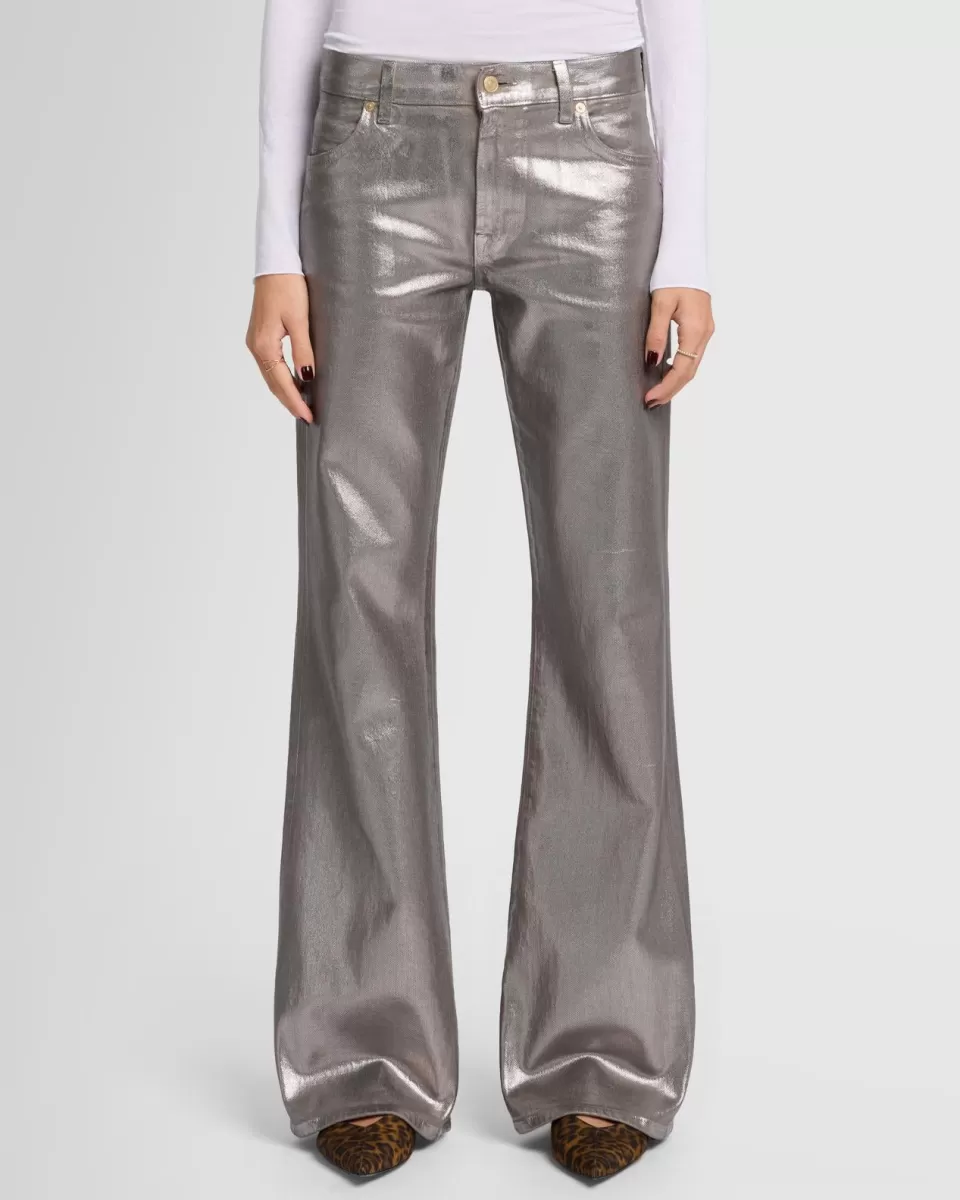 Women 7 For All Mankind Spencer in Coated Champagne